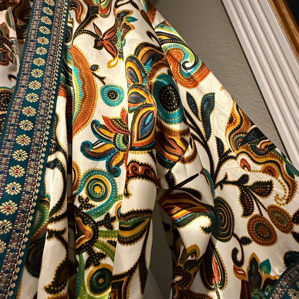 Soft Surroundings Multicolor Patterned Kimono - image 2